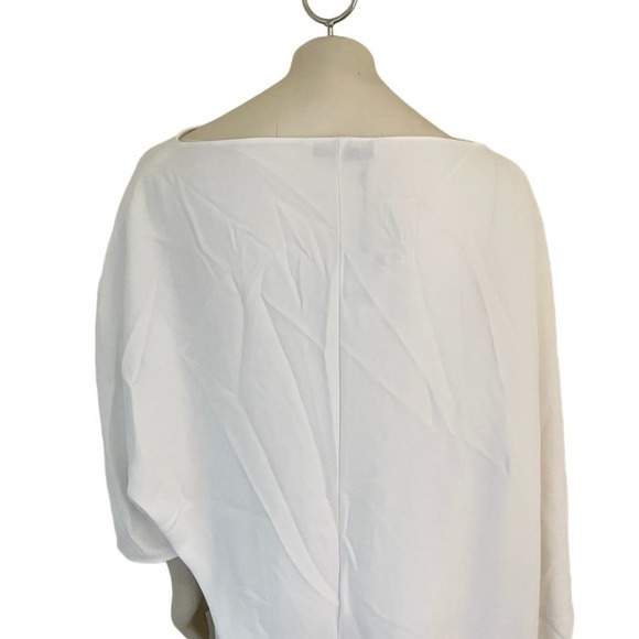 Zara White Asymmetrical Blouse with Flowing Design - Picture 10 of 13